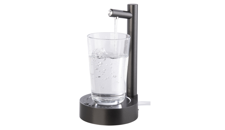Gesundheit  Akku-Trinkwasser-Pumpe mit Edelstahl-Auslass und Becherablage - News, Bild 1